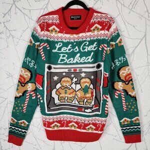 Bluenotes Gingerbread Funny Print Crewneck Ugly Christmas Sweater